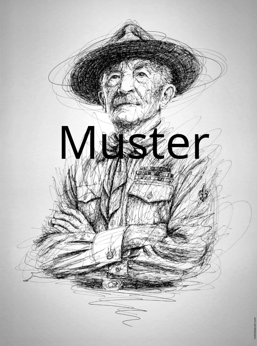 Kunstdruck B-P (Baden-Powell) von Markus Manfreda